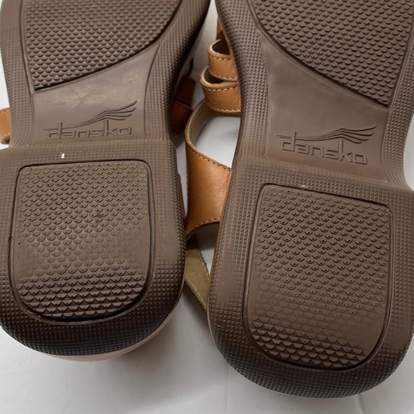 Dansko Lolita Leather Strappy Sandals Women’s US 9.5-10 /40 Tan Chunky Comfort - Picture 11 of 15